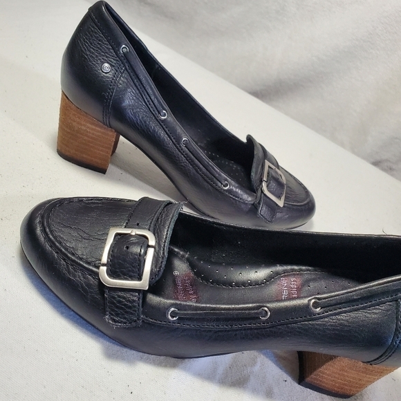 Rockport Adiprene Buckled Black Leather Loafer Block Heel Size US 6.5 - Picture 11 of 15